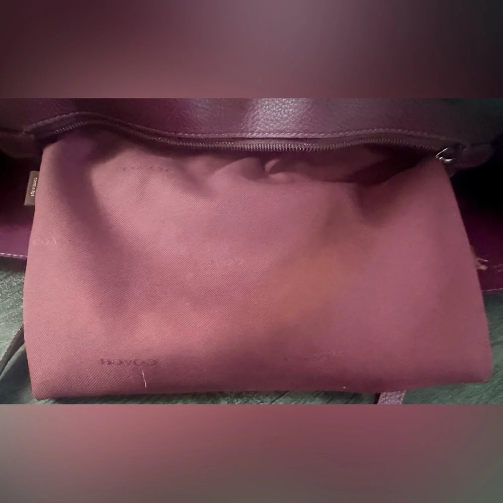 Coach Market Tote in Dark Berry w/ Party Mouse Print Interior - BAFO - Picture 8 of 15